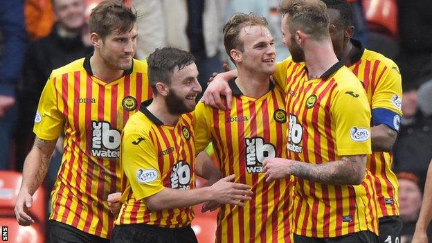 Partick Thistle players celebrating