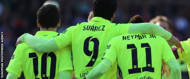 Lionel Messi, Luis Suarez and Neymar