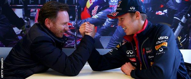 Christian Horner and Daniil Kvyatt