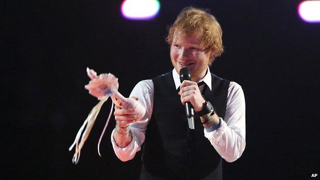 Ed Sheeran at the Brit Awards