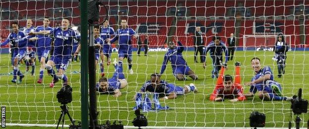 Chelsea celebrate with slide