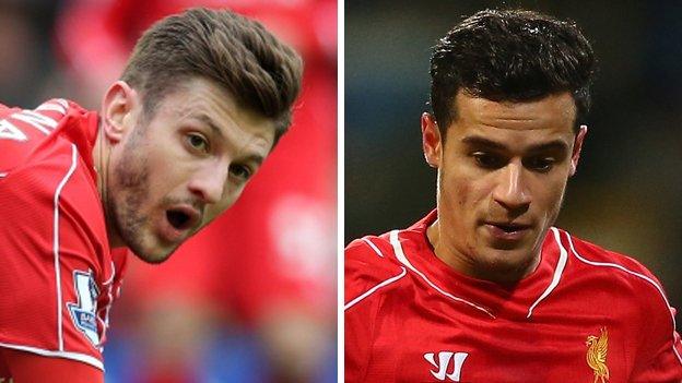 Liverpool duo Adam Lallana and Philippe Coutinho