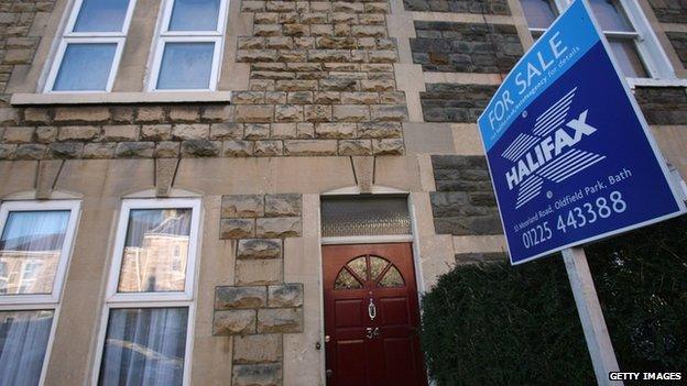 House with a for sale sign