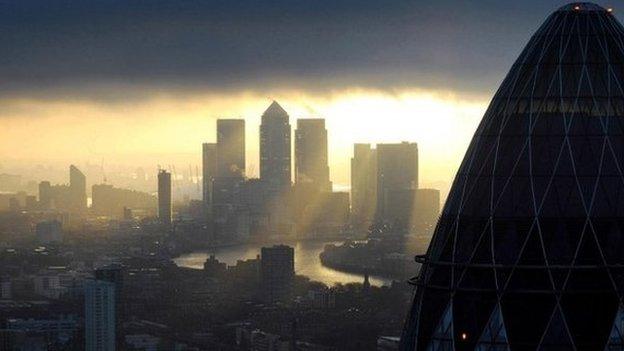 Sunrise in the City of London