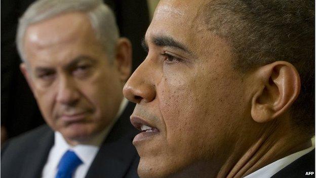 Benjamin Netanyahu (left) and Barack Obama (05/03/12)