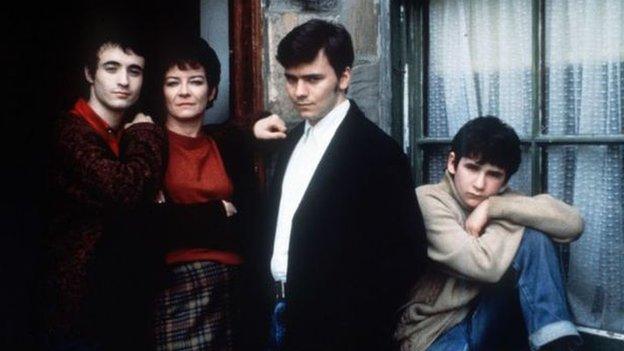 The MacLean brothers in the the 1996 film, with their mother played by Clare Higgins