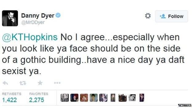 Tweet from Danny Dyer