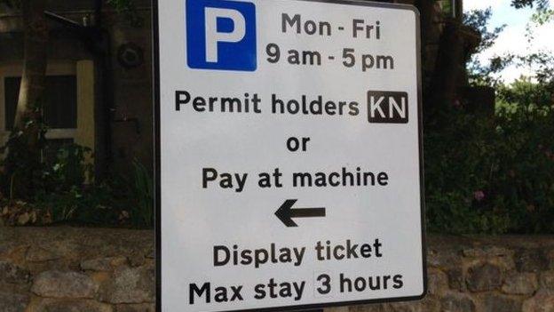 Sign for residents parking zone