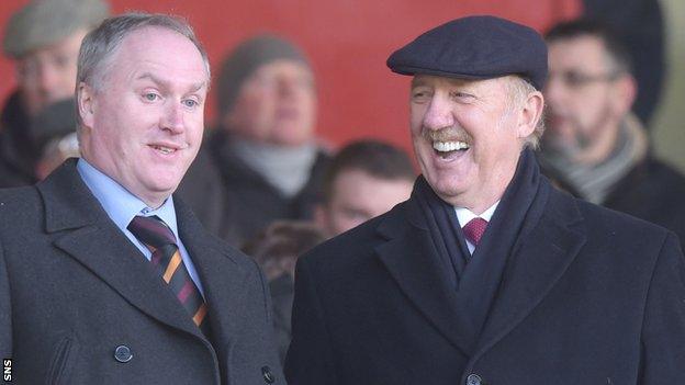 Motherwell vice-chairman Derek Weir and majority shareholder Les Hutchison