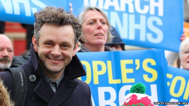 Michael Sheen at the NHS march