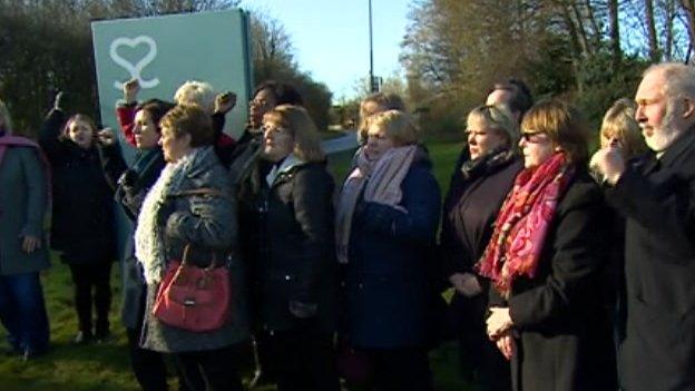 Protesters outside Spire Parkway Hospital