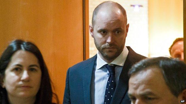 Tristan Redman leaving court