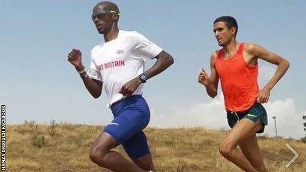 Mo Farah (left) and Hamza Driouch