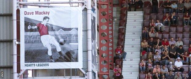 Hearts legends poster at Tynecastle