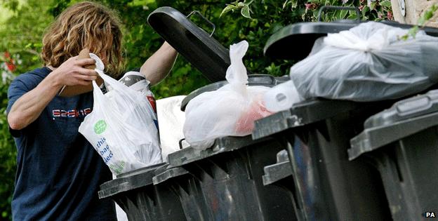 Bins full of rubbish