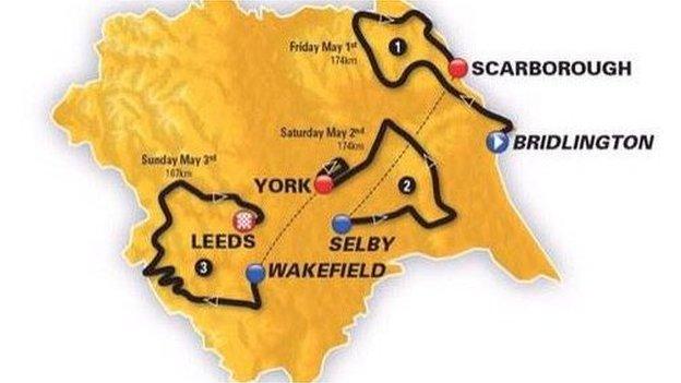 Map of Tour de Yorkshire