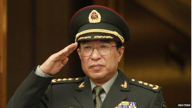 China's Central Military Commission Vice Chairman General Xu Caihou listens to national anthems during a welcome ceremony at the Pentagon in Washington, in this 27 October 2009 file photo