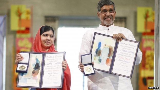 Malala Yousafzai and Kailash Satyarthi