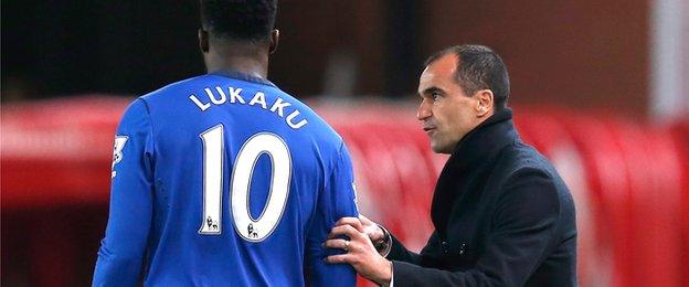 Romelu Lukaku and Roberto Martinez