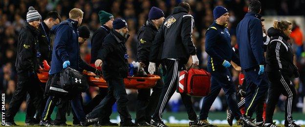 Bafetimbi Gomis is stretchered off