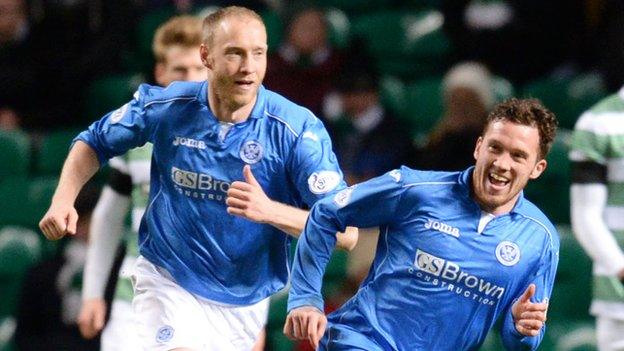 Danny Swanson (right) gave St Johnstone the lead with a 25-yard shot.