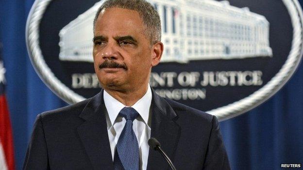 US Attorney General Eric Holder addresses the Justice Department"s findings in two investigations regarding the Ferguson, Missouri shooting of Michael Brown by Darren Wilson in Washington 4 March 2015