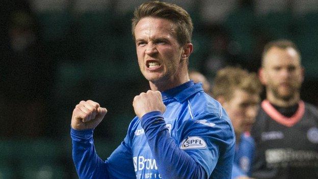 St Johnstone's Chris Millar celebrates at full time.