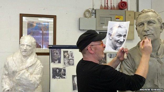 Andrew Edwards works on Jack Wheeler's face