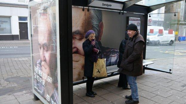 'Coughing' bus located at Sandgate in Ayr town centre