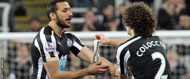 Jonas Gutierrez and Fabricio Colocinni