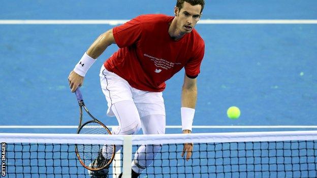 Andy Murray in Davis Cup preparation