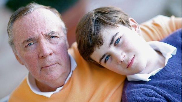 Author James Patterson with his son