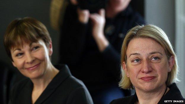 Natalie Bennett and Caroline Lucas