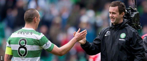 Celtic captain Scott Brown and manager Ronny Deila