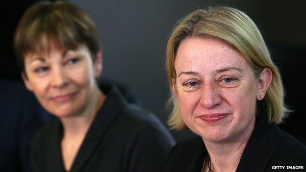 Natalie Bennett and Caroline Lucas