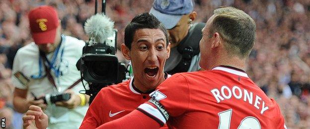 Man Utd duo Angel Di Maria and Wayne Rooney