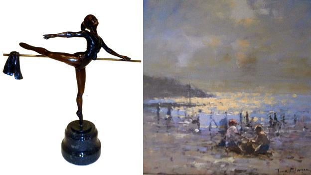 Bronze and a painting