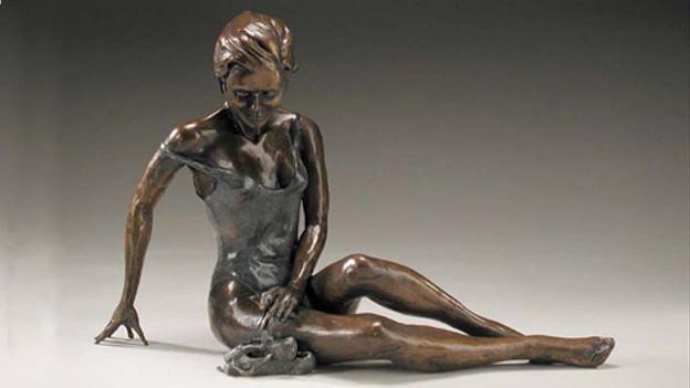 A bronze woman