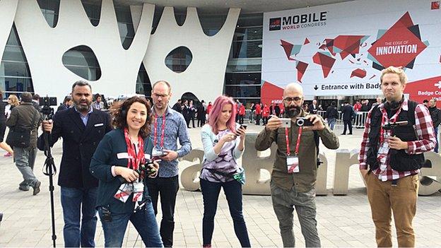 BBC Cick team outside Mobile Word Congress 2015