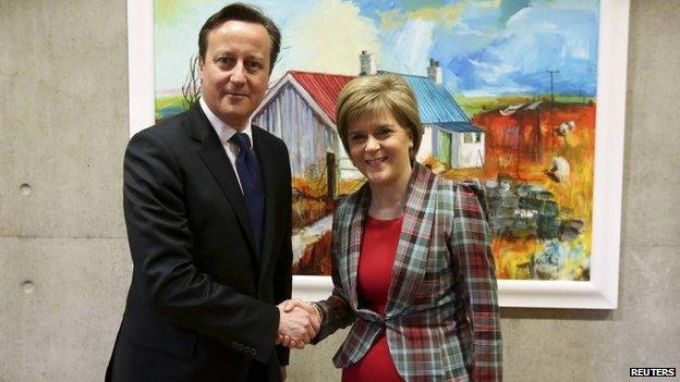 David Cameron meeting Nicola Sturgeon in January