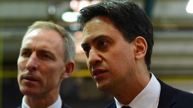 Labour leader Ed Miliband and Jim Murphy, leader of the Scottish Labour Party