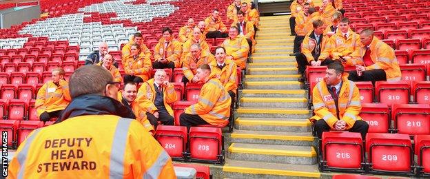 Match-day stewards at Anfield