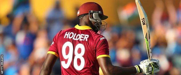 Jason Holder acknowledges his fifty