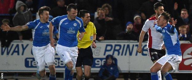 Queen of the South players felt they should have been awarded a late penalty for handball.