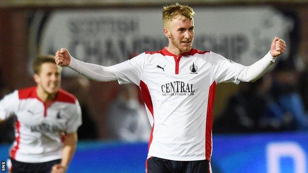 Falkirk's Craig Sibbald celebrates at full time.