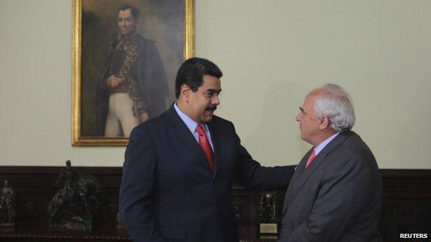 Nicolas Maduro and Ernesto Samper