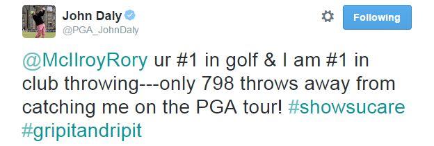 John Daly tweets Rory McIlroy