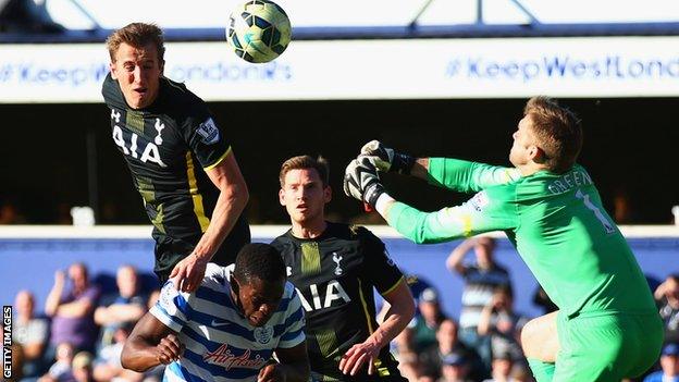 Harry Kane heads Tottenham ahead against QPR