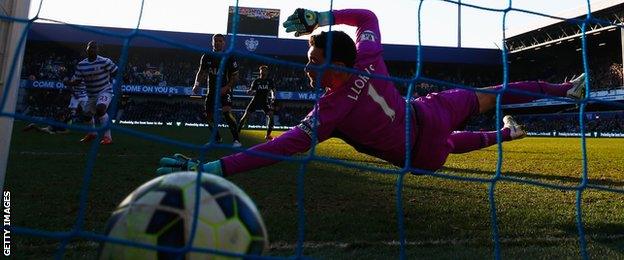 Sandro beats Hugo Lloris for QPR's consolation goal