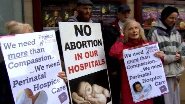 The Sinn Féin event was picket by anti-abortion protesters